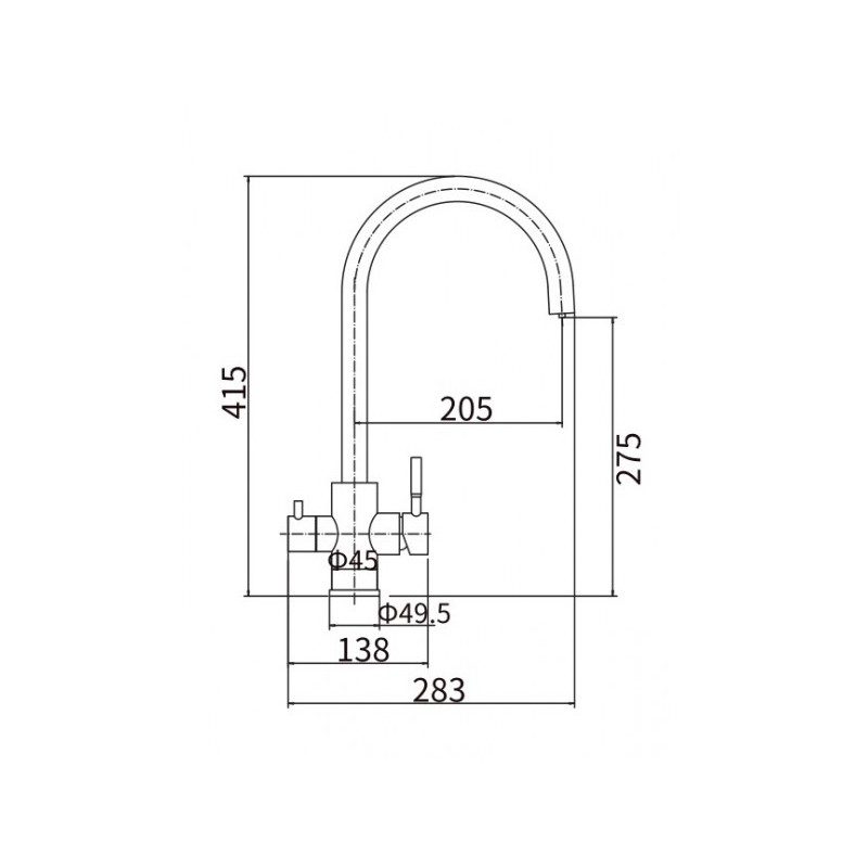 Смеситель Fashun A54309-В сатин размер