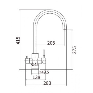 Смеситель Fashun A54309-В сатин размер