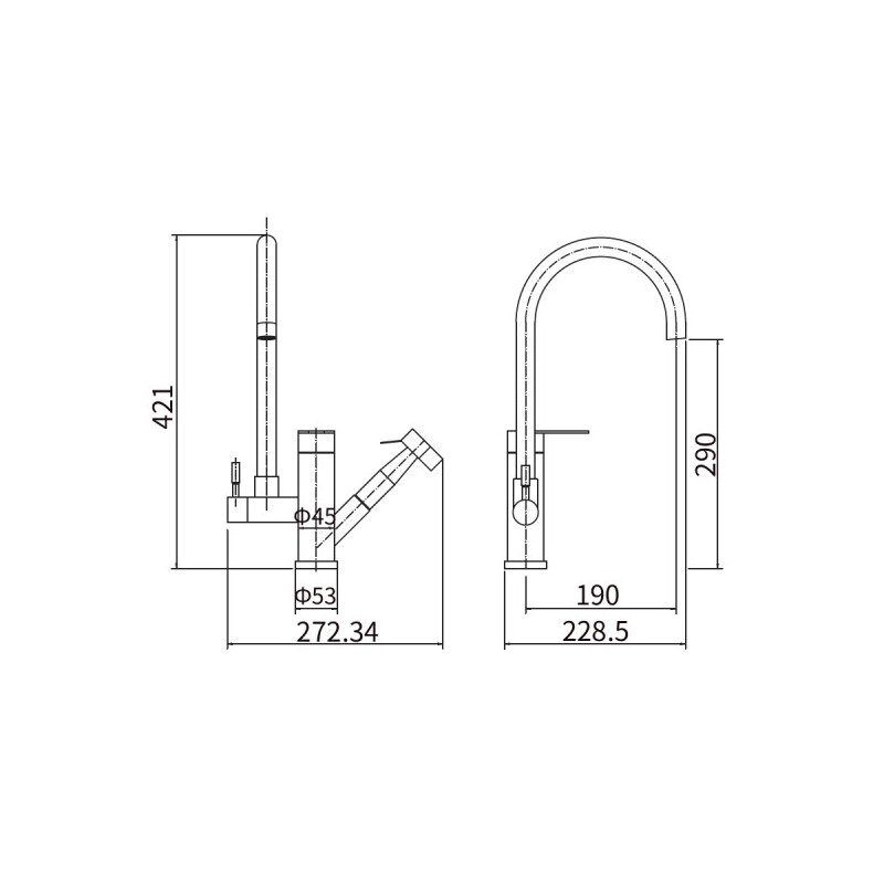 Смеситель Fashun A56005 сатин размер