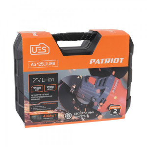 Угловая шлифмашина аккумуляторная Patriot AG 125Li UES 110303127 - кейс