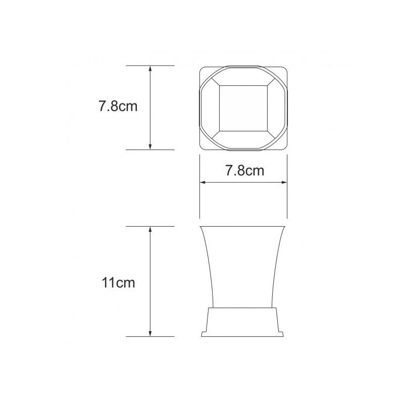 Стакан для зубной щетки и пасты WasserKraft  Amper K-5400 - схема и размеры