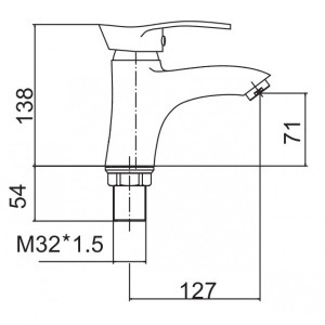 Смеситель Fashun A1001 хром размер