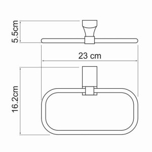 Держатель для полотенца WasserKraft Leine K-5000 - размеры