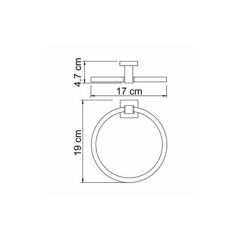 Кольцо для полотенца WasserKraft Lippe K-6500 - схема и размеры