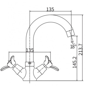 Смеситель Fashun A1312 хром размер