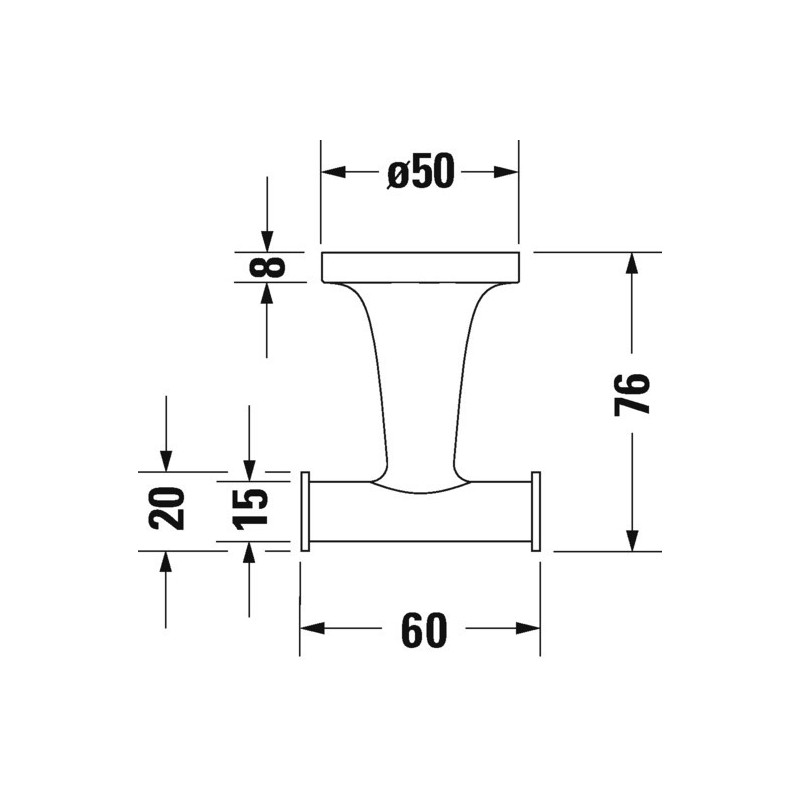 Крючок для ванной Duravit Starck T двойной хром - ра