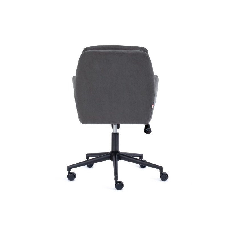 Кресло компьютерное Tetchair Garda серый (флок) вид сзади