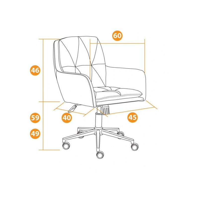Кресло компьютерное Tetchair Garda серый (флок) схема
