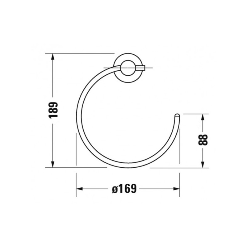 Кольцо для полотенца Duravit D-Code - размеры