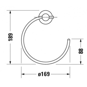 Кольцо для полотенца Duravit D-Code - размеры