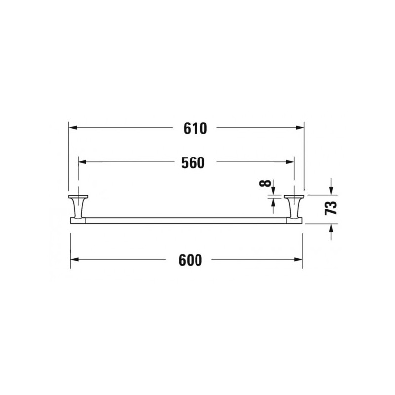 Держатель для полотенца Duravit Starck T- схема и размеры