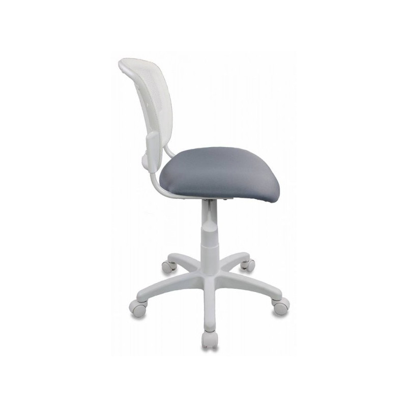 Кресло компьютерное Бюрократ CH-W 296NX белый/серый вид сбоку