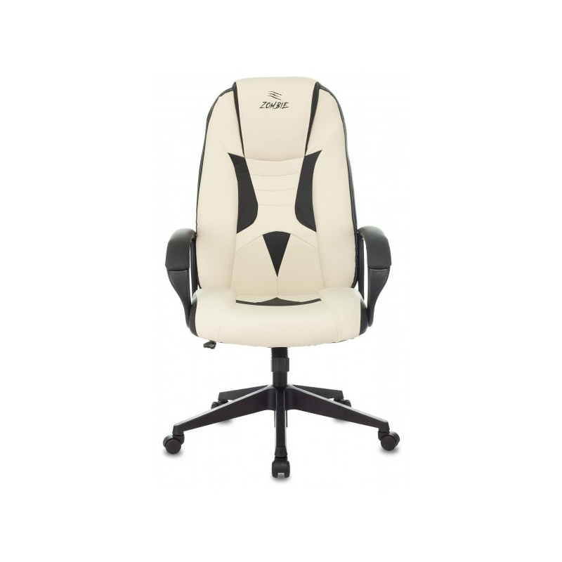 Кресло геймерское Бюрократ Zombie 8 белый/черный вид спереди