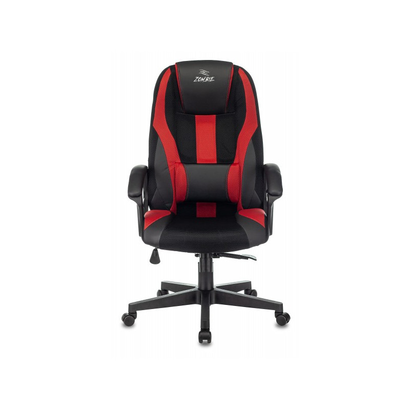 Кресло геймерское Бюрократ Zombie 9 черный/красный вид спереди