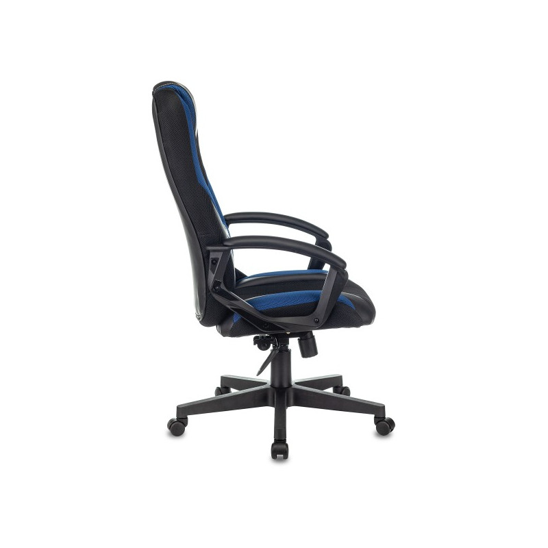 Кресло геймерское Бюрократ Zombie 9 черный/синий вид сбоку