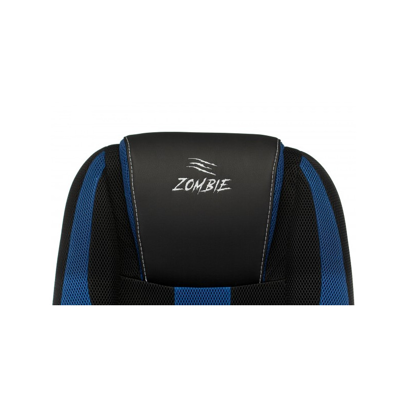Кресло геймерское Бюрократ Zombie 9 черный/синий спинка