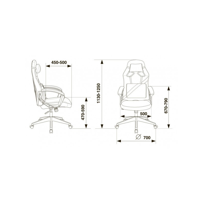 Кресло геймерское Бюрократ Zombie Driver черный/красный схема