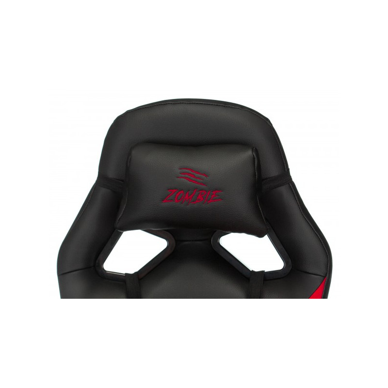 Кресло геймерское Бюрократ Zombie Driver черный/красный подголовник