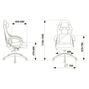 Кресло геймерское Бюрократ Zombie Driver черный/красный схема