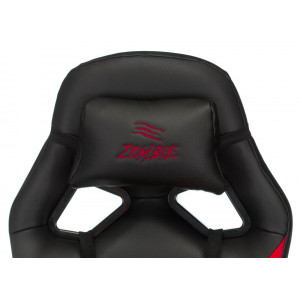 Кресло геймерское Бюрократ Zombie Driver черный/красный подголовник