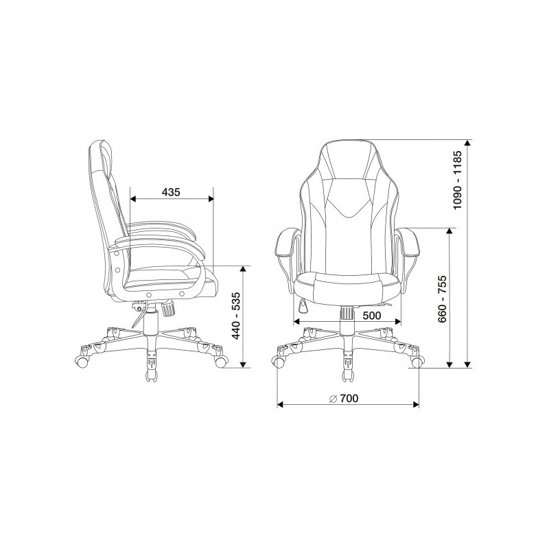 Кресло геймерское Бюрократ Zombie Game 17 черный/красный схема