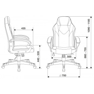 Кресло геймерское Бюрократ Zombie Game 17 черный/красный схема