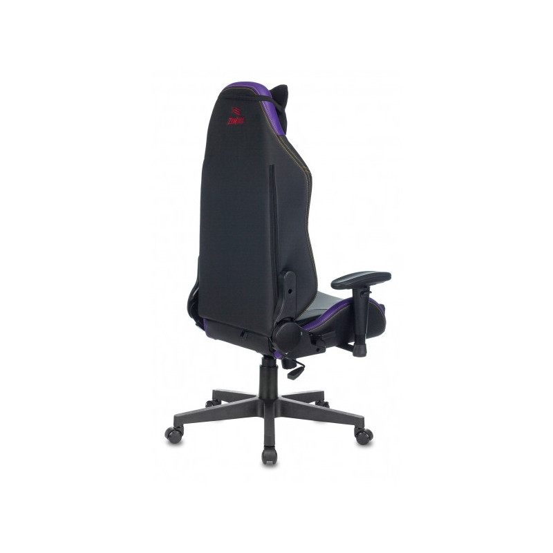 Кресло геймерское Бюрократ Zombie Hero Joker Pro черный/фиолетовый вид сзади