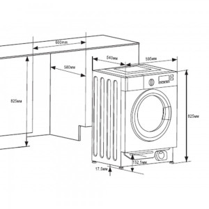 Стиральная машина Maunfeld MBWM148S размеры