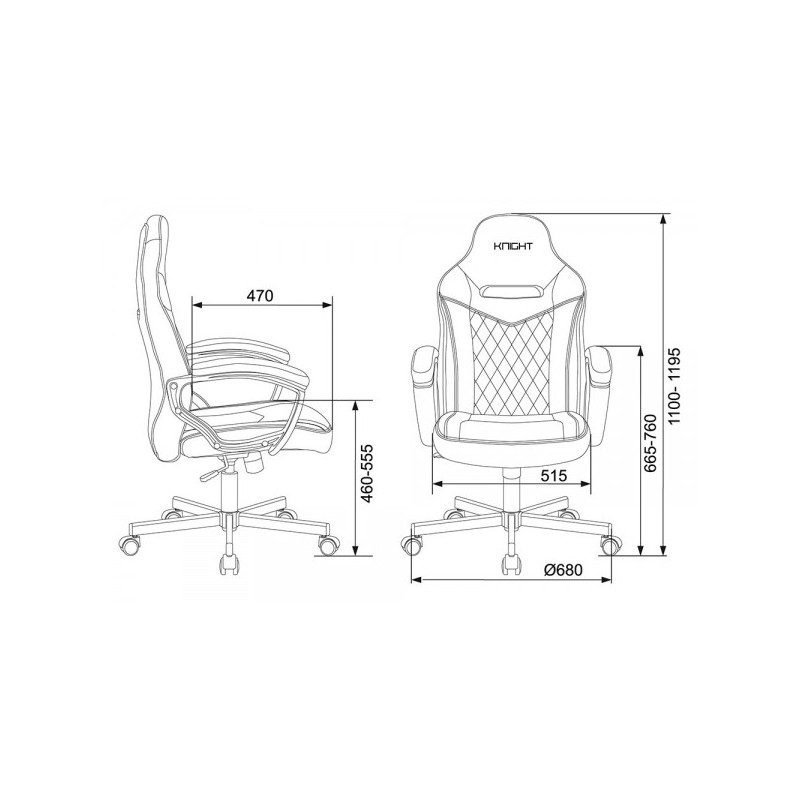 Кресло геймерское Бюрократ Viking 6 серый схема