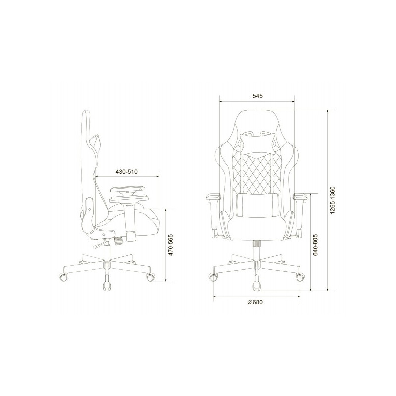 Кресло геймерское Бюрократ Viking 7 Knight серый схема