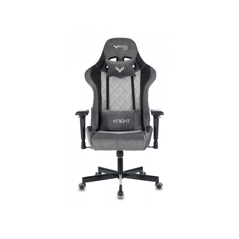 Кресло геймерское Бюрократ Viking 7 Knight серый вид спереди