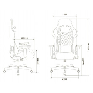 Кресло геймерское Бюрократ Viking 7 Knight серый схема