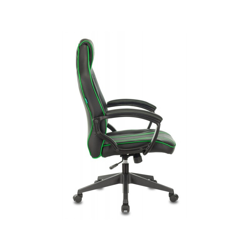 Кресло геймерское Бюрократ Zombie A3 черный/зеленый вид сбоку