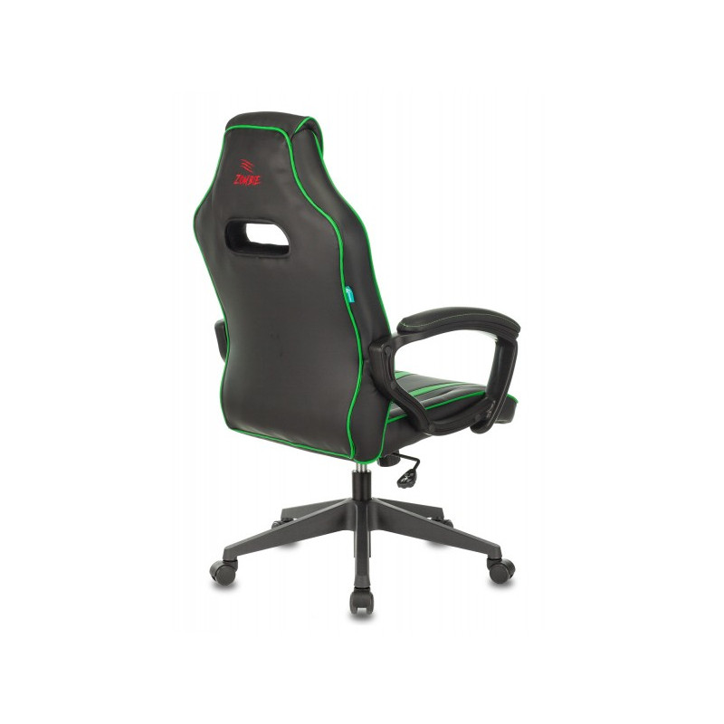 Кресло геймерское Бюрократ Zombie A3 черный/зеленый вид сзади
