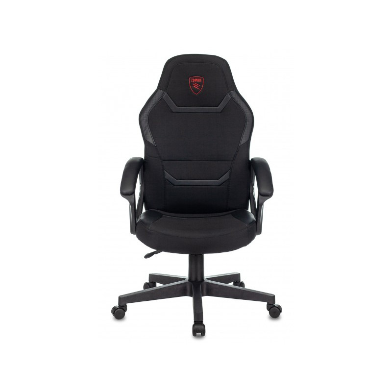 Кресло геймерское Бюрократ Zombie 10 черный вид спереди