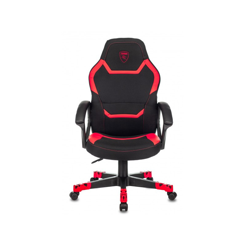 Кресло геймерское Бюрократ Zombie 10 черный/красный вид спереди