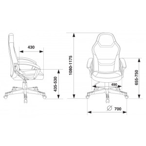 Кресло геймерское Бюрократ Zombie 10 черный/красный схема