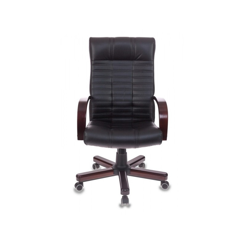 Кресло компьютерное Бюрократ KB-10WALNUT черный вид спереди