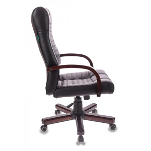 Кресло компьютерное Бюрократ KB-10WALNUT черный вид сбоку