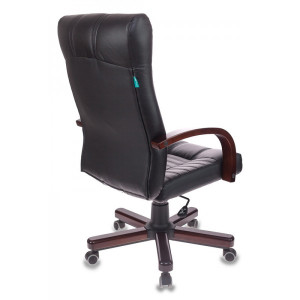 Кресло компьютерное Бюрократ KB-10WALNUT черный вид сзади