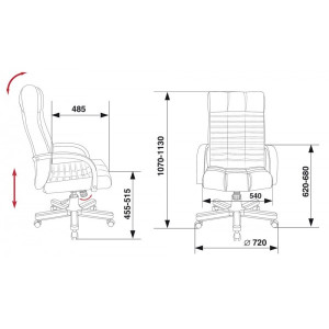 Кресло компьютерное Бюрократ KB-10WALNUT черный схема