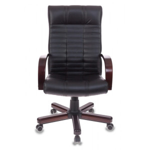 Кресло компьютерное Бюрократ KB-10WALNUT черный вид спереди