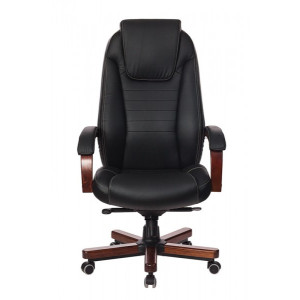 Кресло компьютерное Бюрократ T-9923WALNUT черный вид спереди