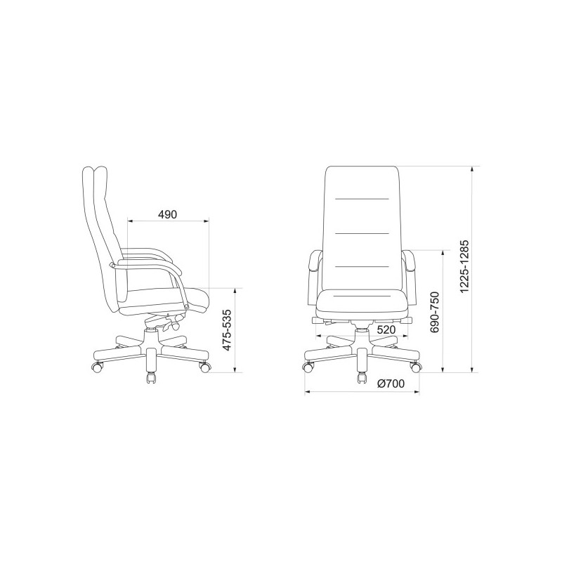 Кресло компьютерное Бюрократ T-9927WALNUT черный схема