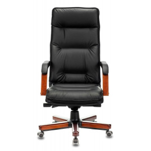 Кресло компьютерное Бюрократ T-9927WALNUT черный вид спереди