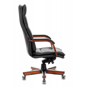 Кресло компьютерное Бюрократ T-9927WALNUT черный вид сбоку