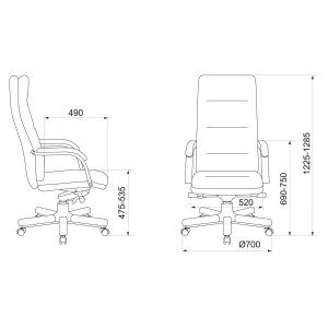 Кресло компьютерное Бюрократ T-9927WALNUT черный схема