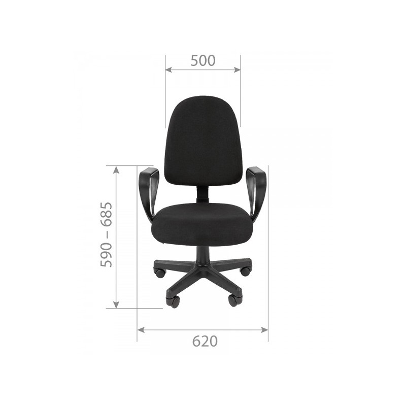 Кресло компьютерное Chairman 205 серый размеры спереди