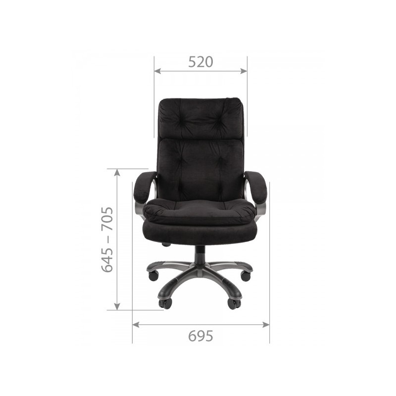 Кресло компьютерное Chairman 442 черный (ткань) размеры спереди