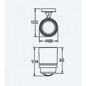 Стакан для зубной щетки и пасты Frap F1906 - размеры